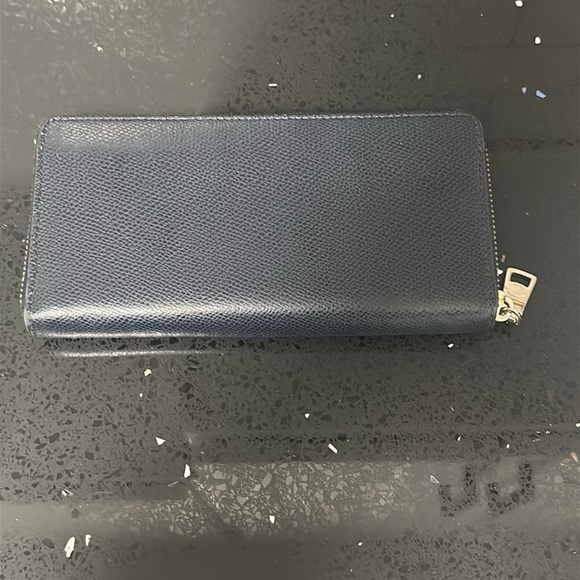 Navy blue leather zippy zip COACH wallet - Picture 4 of 4
